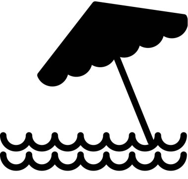 şemsiye, minimalist vektör illüstrasyonu