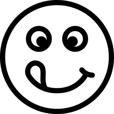 Mutlu maskot simgesinin modern grafik ikonu çizimi