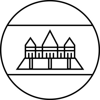 Kamboçya simgesi bayrağı, vektör illüstrasyonu