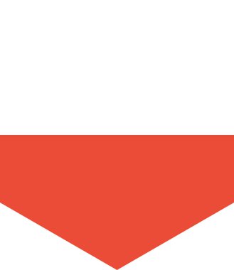 Polonya beyaz arka planda izole edildi, vektör illüstrasyonu