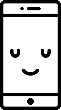 Yüz ifadesi duygu simgesi vektörü, cep telefonunda gülen yüz avatarı