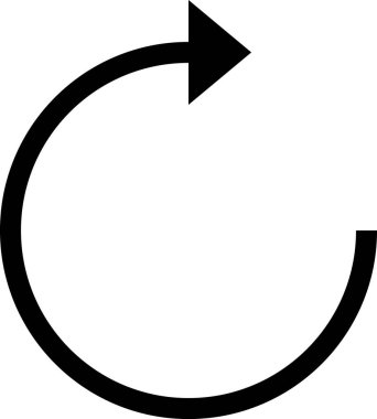 Beyaz arkaplanda izole edilmiş ok simgesi, vektör illüstrasyonu