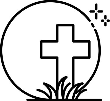 Cadılar Bayramı mezar simgesi, vektör illüstrasyonu