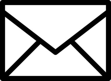 Beyaz arkaplanda izole edilmiş zarf, vektör illüstrasyonu