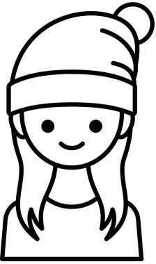 kız güzel vektör illüstrasyonu minimalistik 