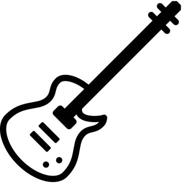 Beyaz arkaplanda izole edilmiş müzik simgesi, vektör illüstrasyonu