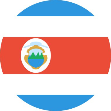 Kosta Rika 'nın bayrağı düz simge, vektör illüstrasyonu 