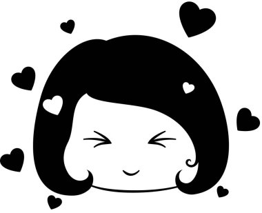 kız güzel vektör illüstrasyonu minimalistik 