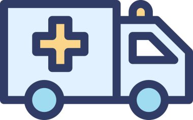 ambulans simgesi, vektör illüstrasyonu