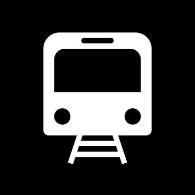 Beyaz arkaplanda izole edilmiş tren simgesi, vektör illüstrasyonu