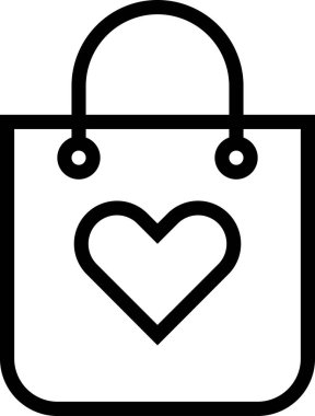 Sevgililer günü kalp simgesi, minimalist vektör illüstrasyonu