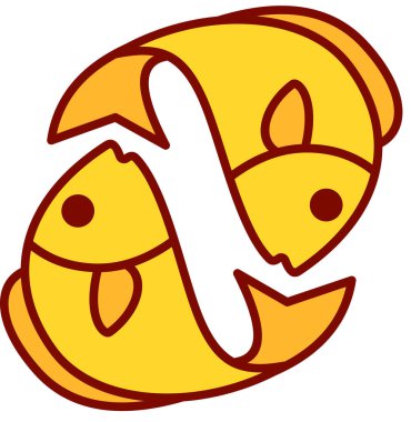 Ay balığı yassı simgesi, vektör çizimi