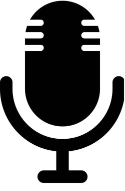 Beyaz arkaplanda izole edilmiş mikrofon, vektör illüstrasyonu