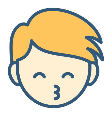 Kiss emoticon konsepti, vektör illüstrasyonu