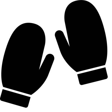 Beyaz arkaplanda izole edilmiş eldivenler, vektör çizimi