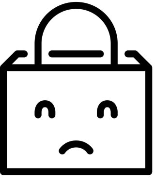 üzgün yüz avatarı, emoticon konsept vektör çizimi