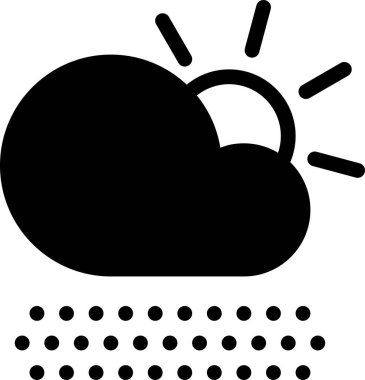 beyaz arkaplanda izole gün bulut simgesi, vektör illüstrasyonu 