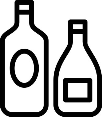 Beyaz arkaplanda izole şişe simgesi, vektör illüstrasyonu