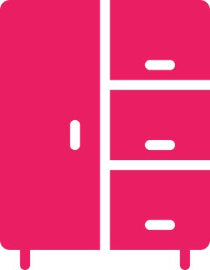 beyaz arkaplanda izole edilmiş dolap simgesi, vektör illüstrasyonu