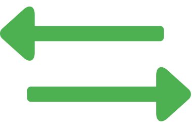 Beyaz arkaplanda izole edilmiş ok simgesi, vektör illüstrasyonu