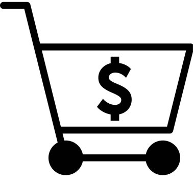 Alışveriş arabasının vektör çizimi, çevrimiçi satın alma