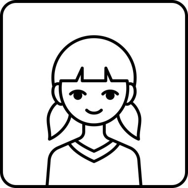 kız avatar simgesi, profil vektör çizimi
