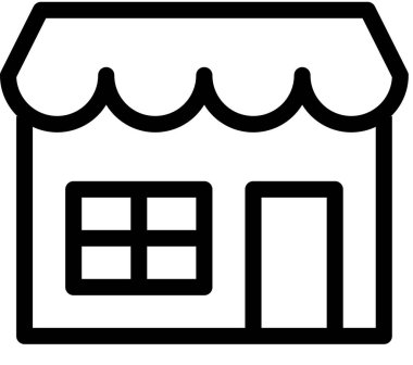 ev düz simgesi, vektör illüstrasyonu