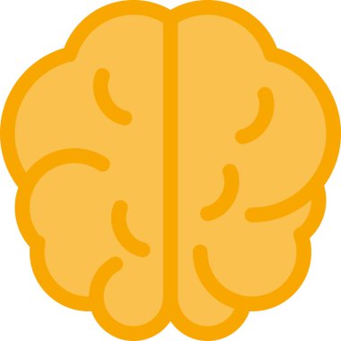 Beyaz arkaplanda izole edilmiş beyin simgesi, vektör illüstrasyonu