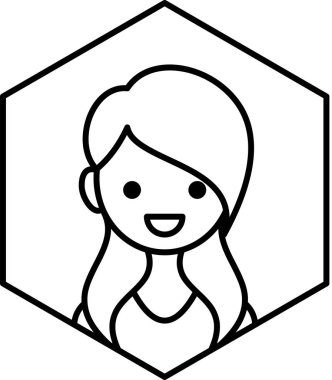 kız avatar simgesi, profil vektör çizimi
