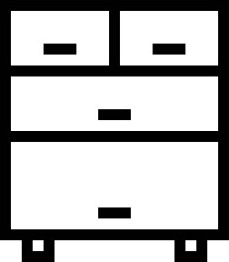 beyaz arkaplanda izole edilmiş dolap simgesi, vektör illüstrasyonu