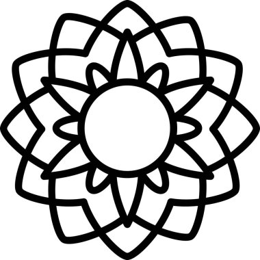 Çiçek süslemesinin basit vektör illüstrasyonu, çiçek açan bitki sanatı