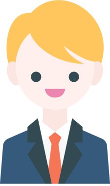 Erkek yüzü, çocuk avatar konsepti, insanlar gülümseme ikonu, minimalist vektör illüstrasyonu