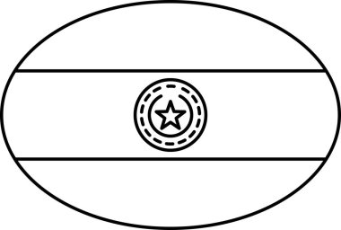 Paraguay simgesi bayrağı, vektör illüstrasyonu