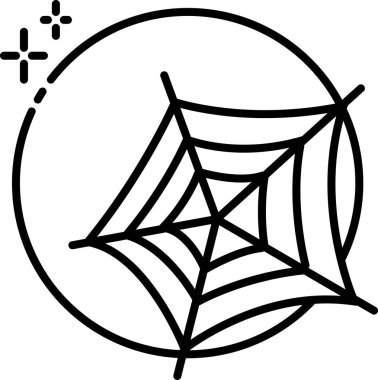Cadılar Bayramı örümcek ağı simgesi, vektör illüstrasyonu