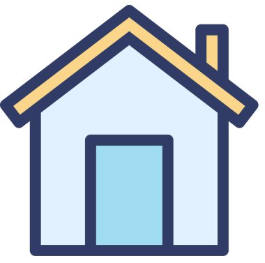 bina simgesi beyaz arkaplanda izole edildi, vektör illüstrasyonu