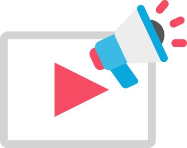 video simgesi, asgari vektör illüstrasyonu