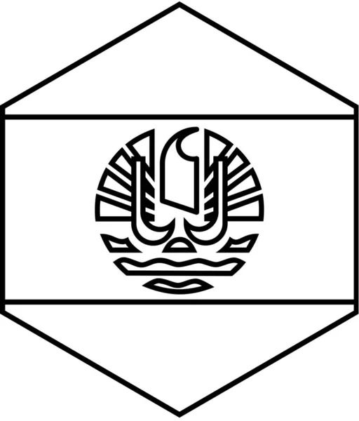 Bandera Polinesia Francesa Icono Vector Ilustración — Vector de stock