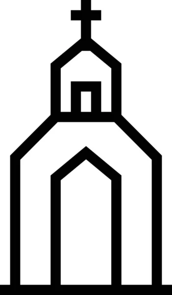 Ikona Kościoła Minimalistyczna Ilustracja Wektora — Wektor stockowy