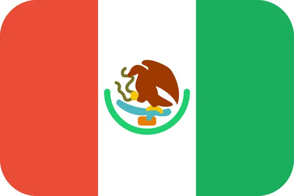 Bandera México Icono Plano Vector Ilustración — Archivo Imágenes Vectoriales