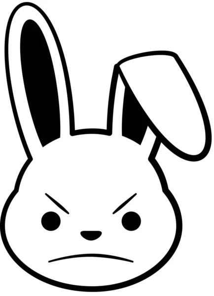 Simpatico Umore Espressione Coniglio Illustrazione Vettoriale Minimalista — Vettoriale Stock