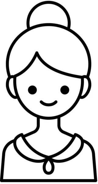 Ícone Avatar Menina Ilustração Vetor Perfil — Vetor de Stock