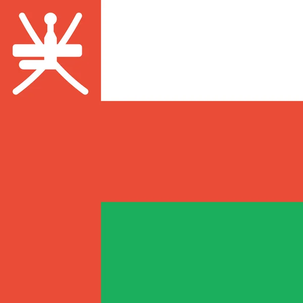 Σημαία Του Ομάν Επίπεδη Εικόνα Διανυσματική Απεικόνιση — Διανυσματικό Αρχείο