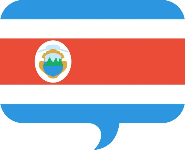 Bandera Costa Rica Icono Plano Vector Ilustración — Vector de stock