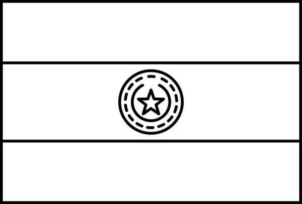 Bandiera Del Paraguay Icona Piatta Illustrazione Vettoriale — Vettoriale Stock
