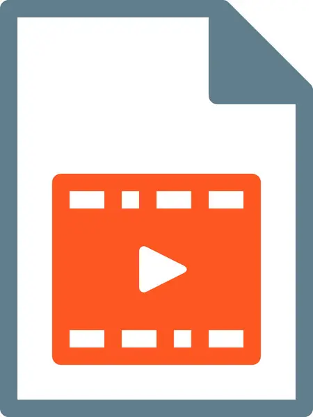 Fichier Vidéo Icône Plate Vecteur Illustration — Image vectorielle