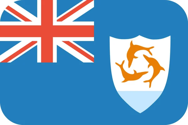 Vlag Van Anguilla Plat Pictogram Vector Illustratie — Stockvector