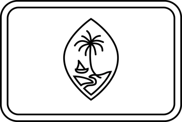 Drapeau Guam Icône Plate Illustration Vectorielle — Image vectorielle