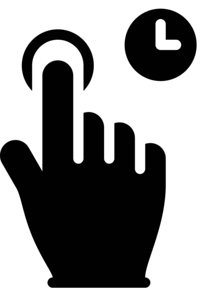 Tippen Hand Berühren Finger Und Uhr Vektor Illustration — Stockvektor