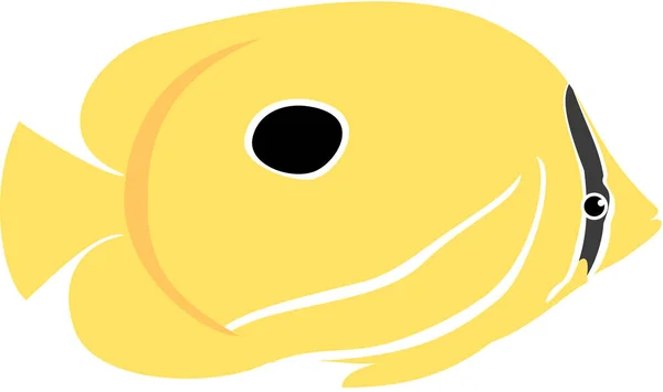 Eclissi Icona Del Pesce Farfalla Illustrazione Vettoriale — Vettoriale Stock