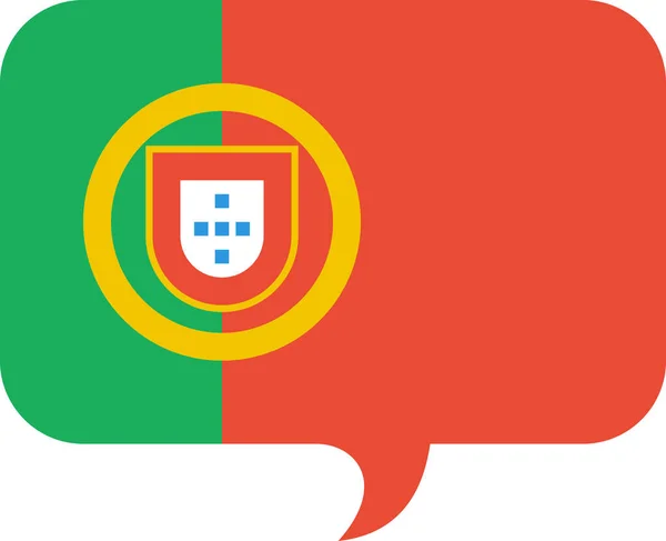 Bandera Portugal Icono Plano Vector Ilustración — Archivo Imágenes Vectoriales